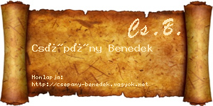 Csépány Benedek névjegykártya