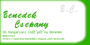 benedek csepany business card